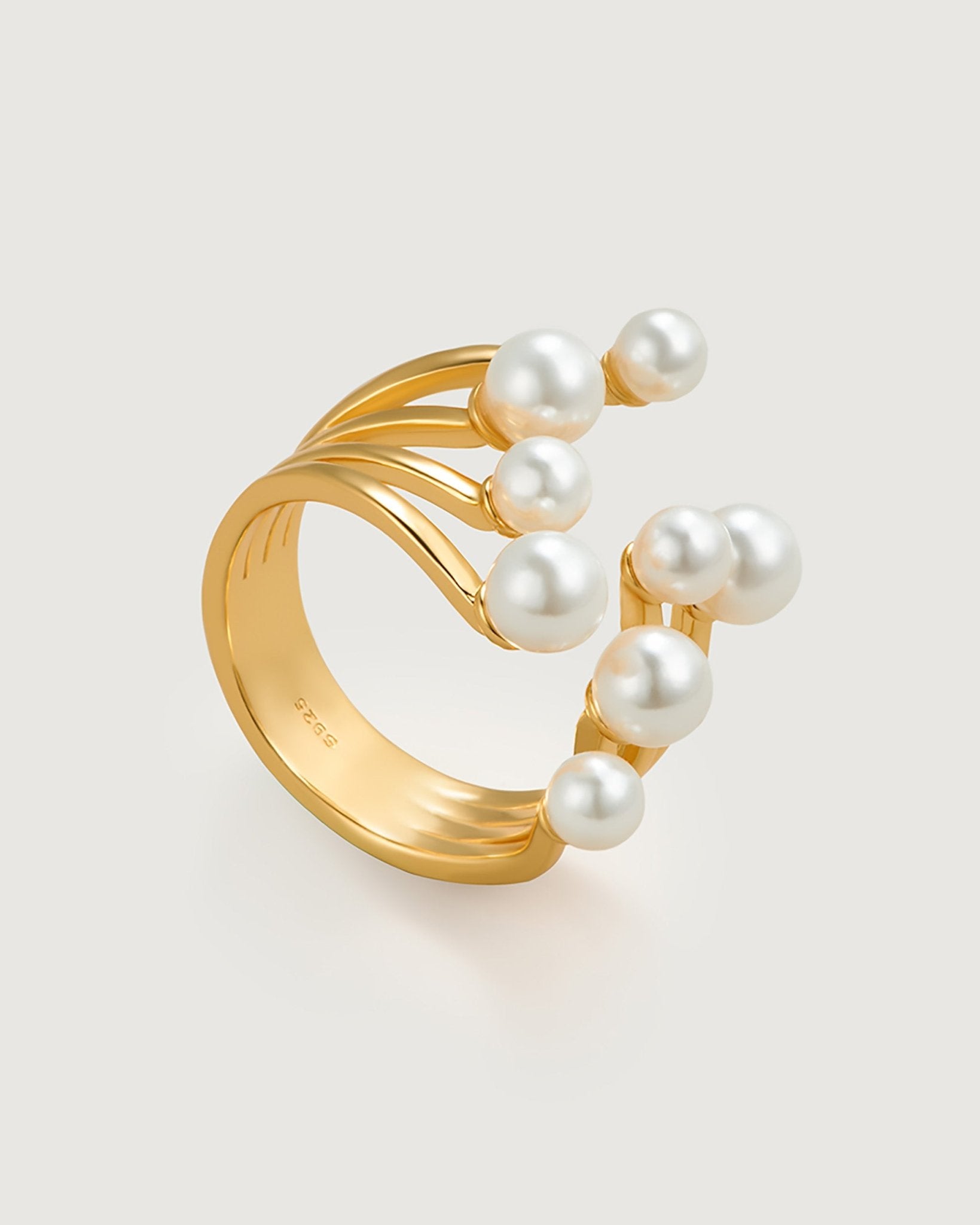 Flowing Light Pearl Ring - Amber lollipop