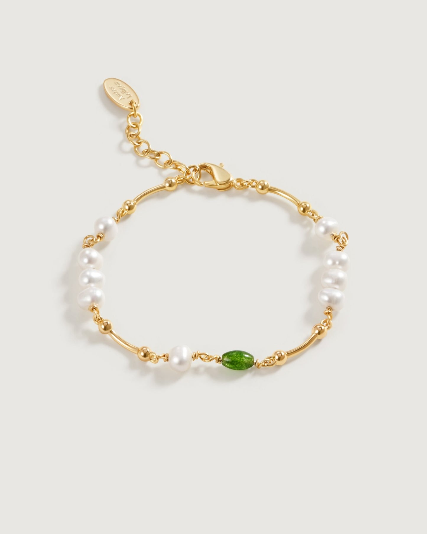 Forest Elf Baroque Pearl Bracelet - Amber lollipop