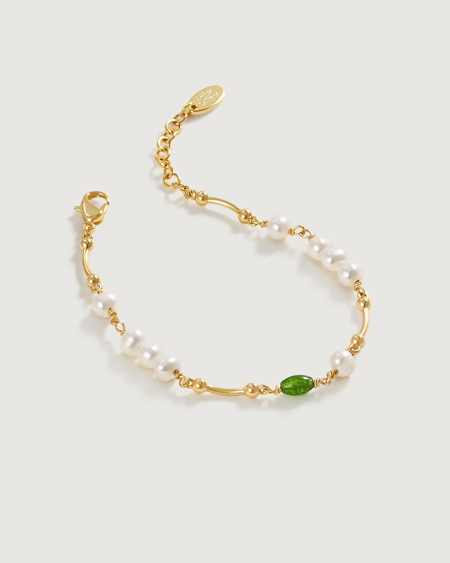 Forest Elf Baroque Pearl Bracelet - Amber lollipop