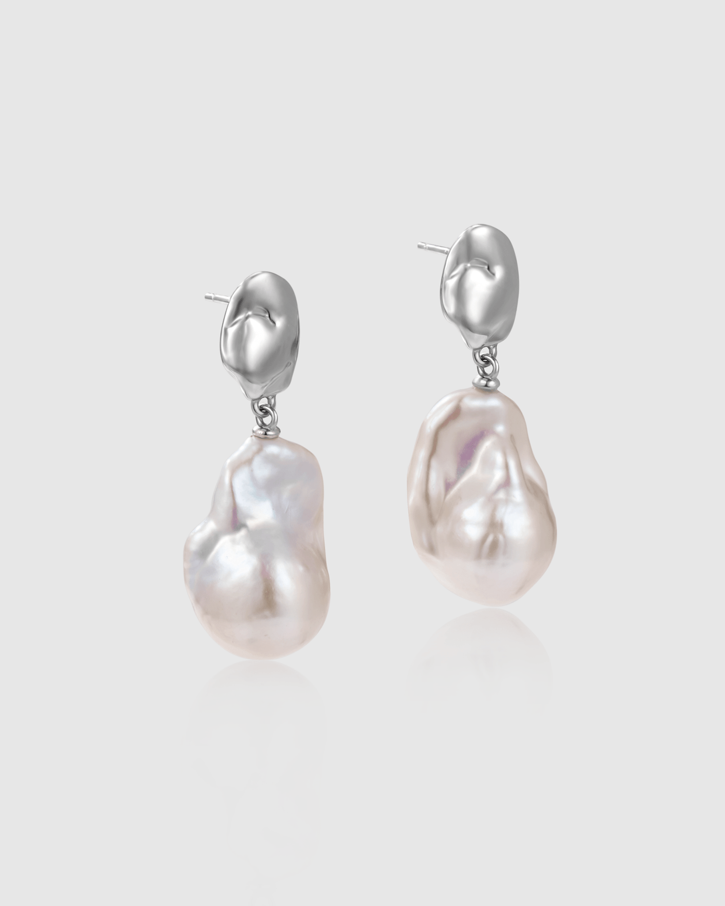 Glimmering Waves Baroque Pearl Earring - Amber lollipop