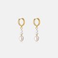 Gold Hoop Pearl Earrings AmberLollipop