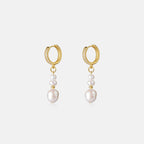 Gold Hoop Pearl Earrings AmberLollipop