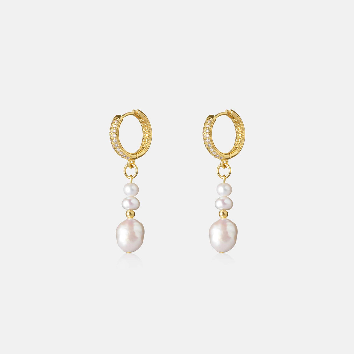 Gold Hoop Pearl Earrings AmberLollipop