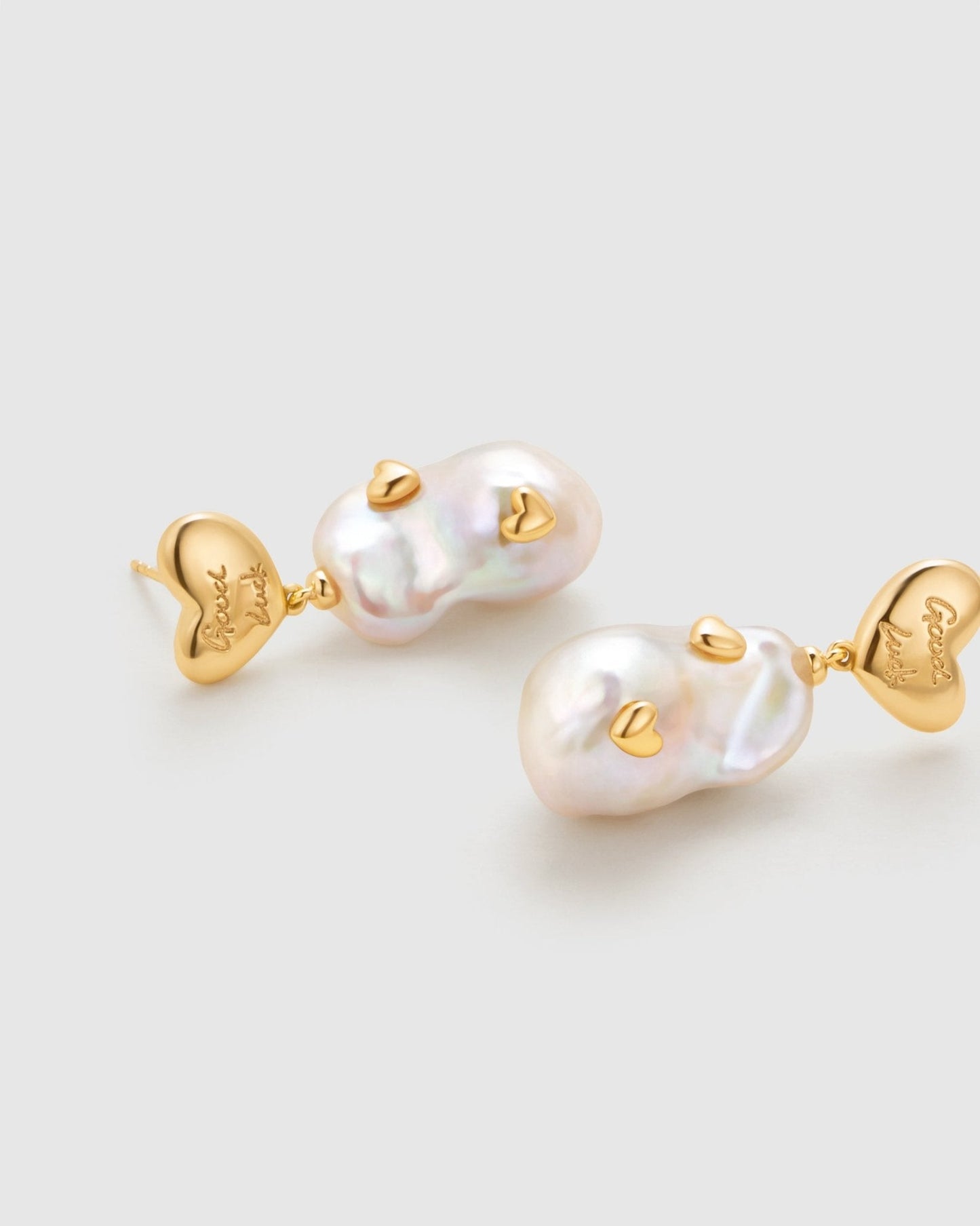 Good Luck Baroque Pearl Earrings - Amber lollipop