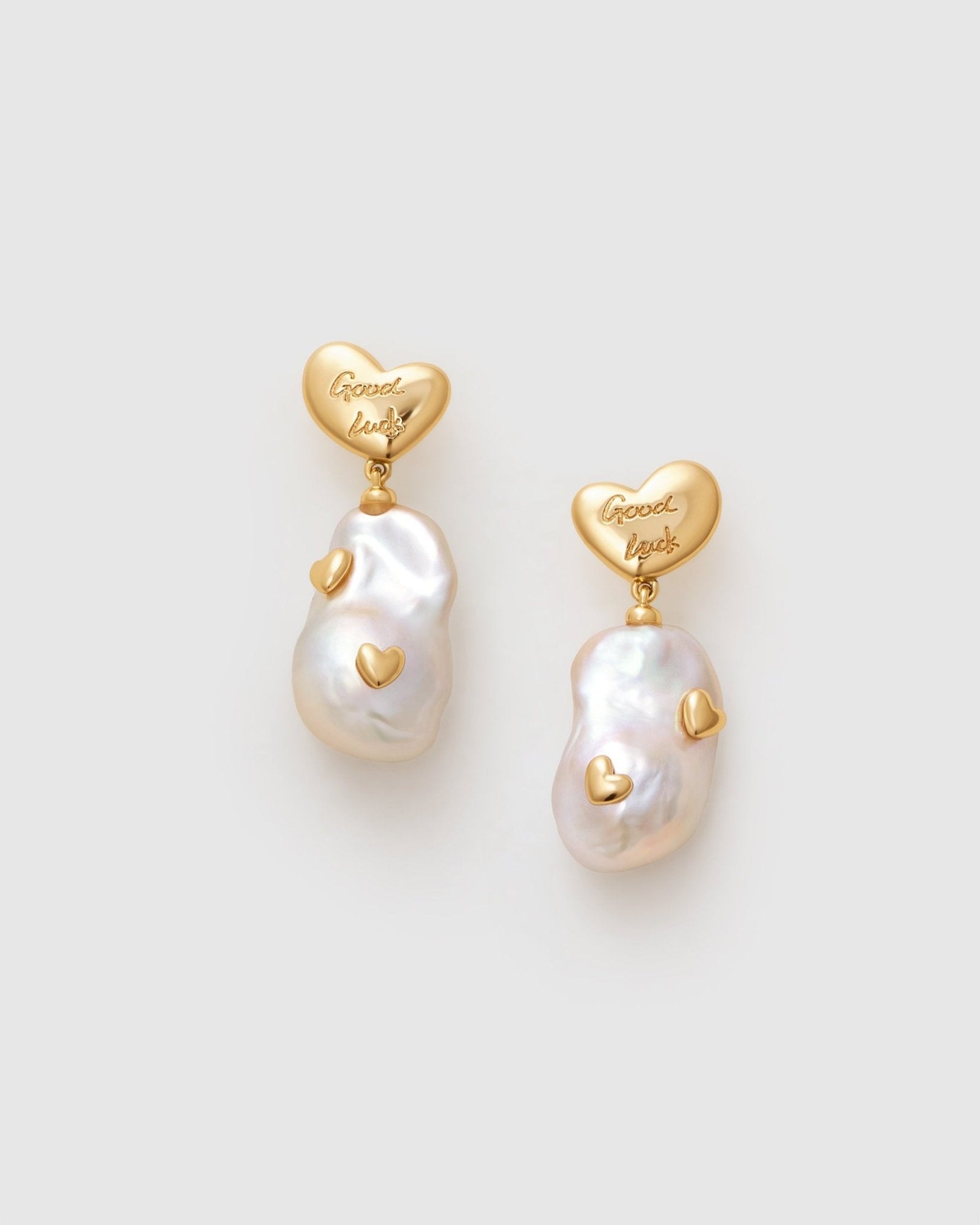 Good Luck Baroque Pearl Earrings - Amber lollipop