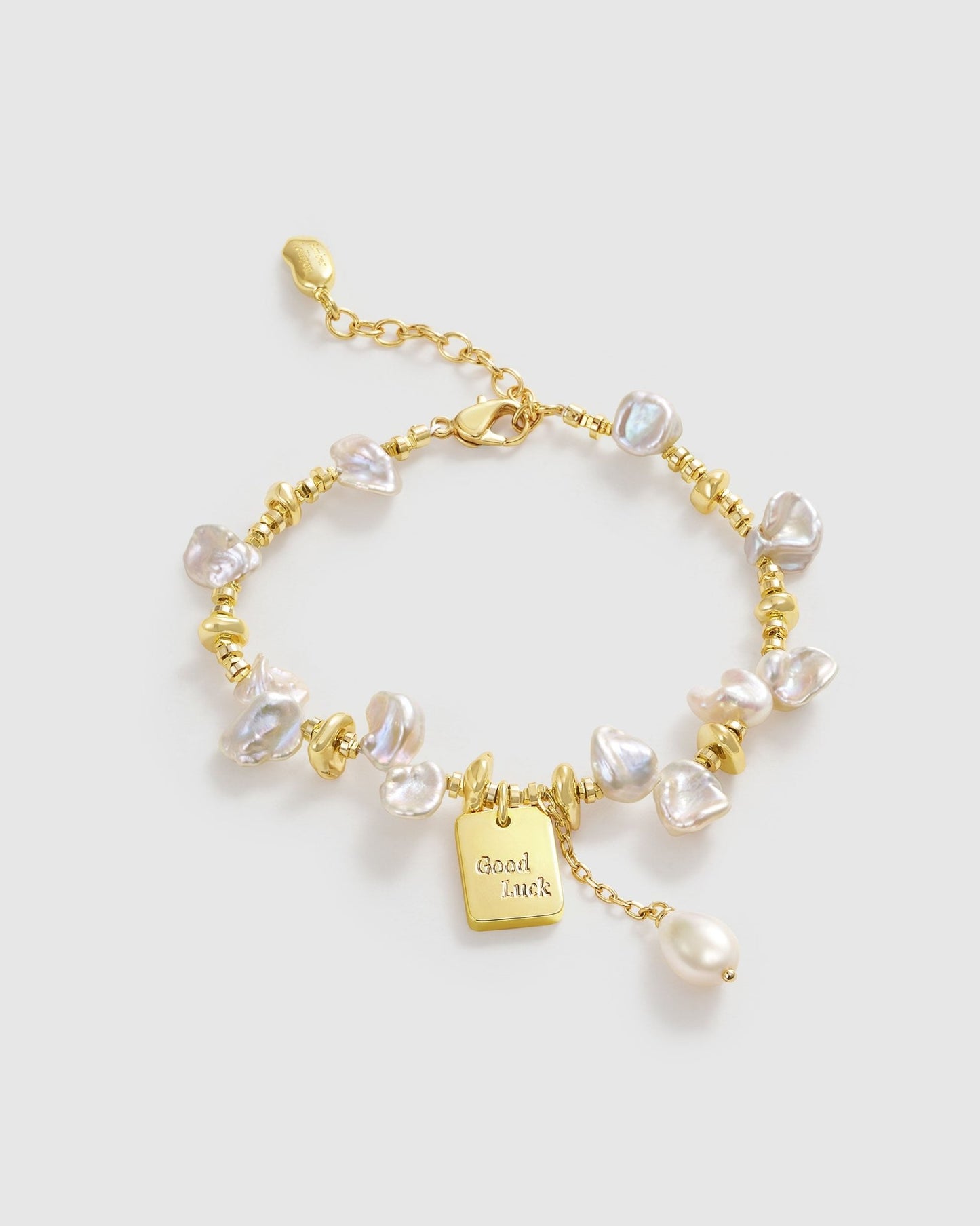 Good Luck Flower Pearl Bracelet - Amber lollipop