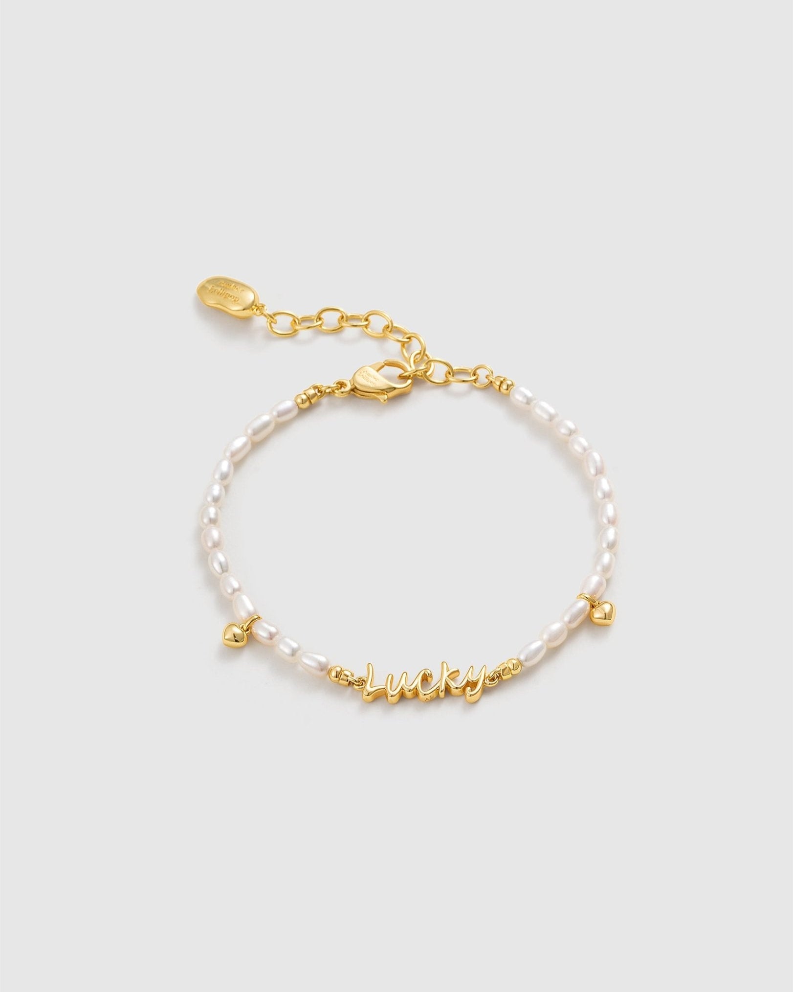 Good Luck Letter Pearl Bracelet - Amber lollipop