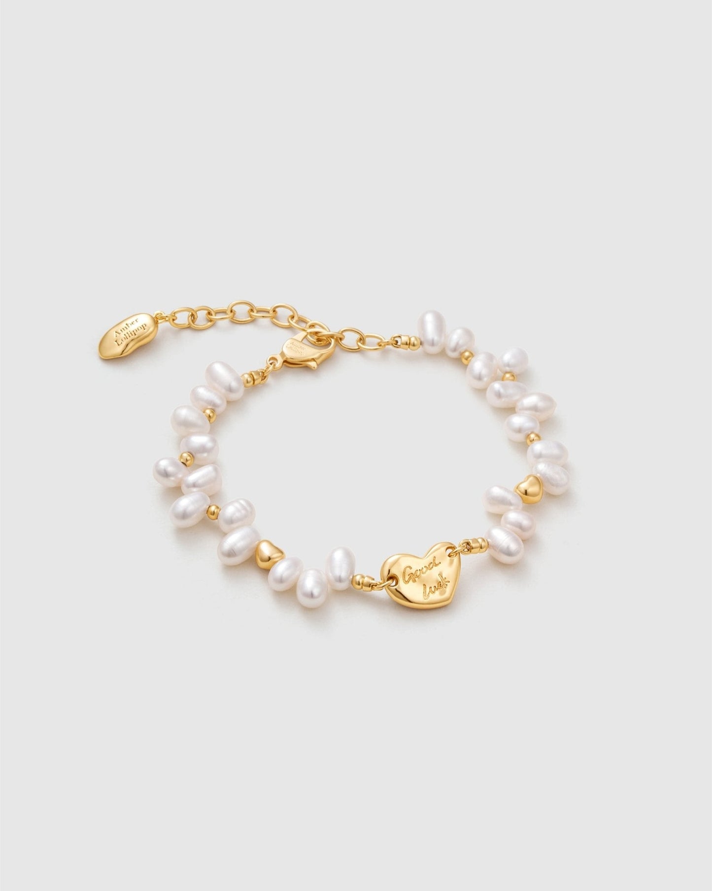 Good Luck Pearl Bracelet - Amber lollipop