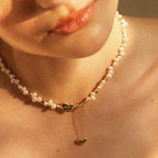 Good Luck Pearl Choker Necklace Irregular Shaped