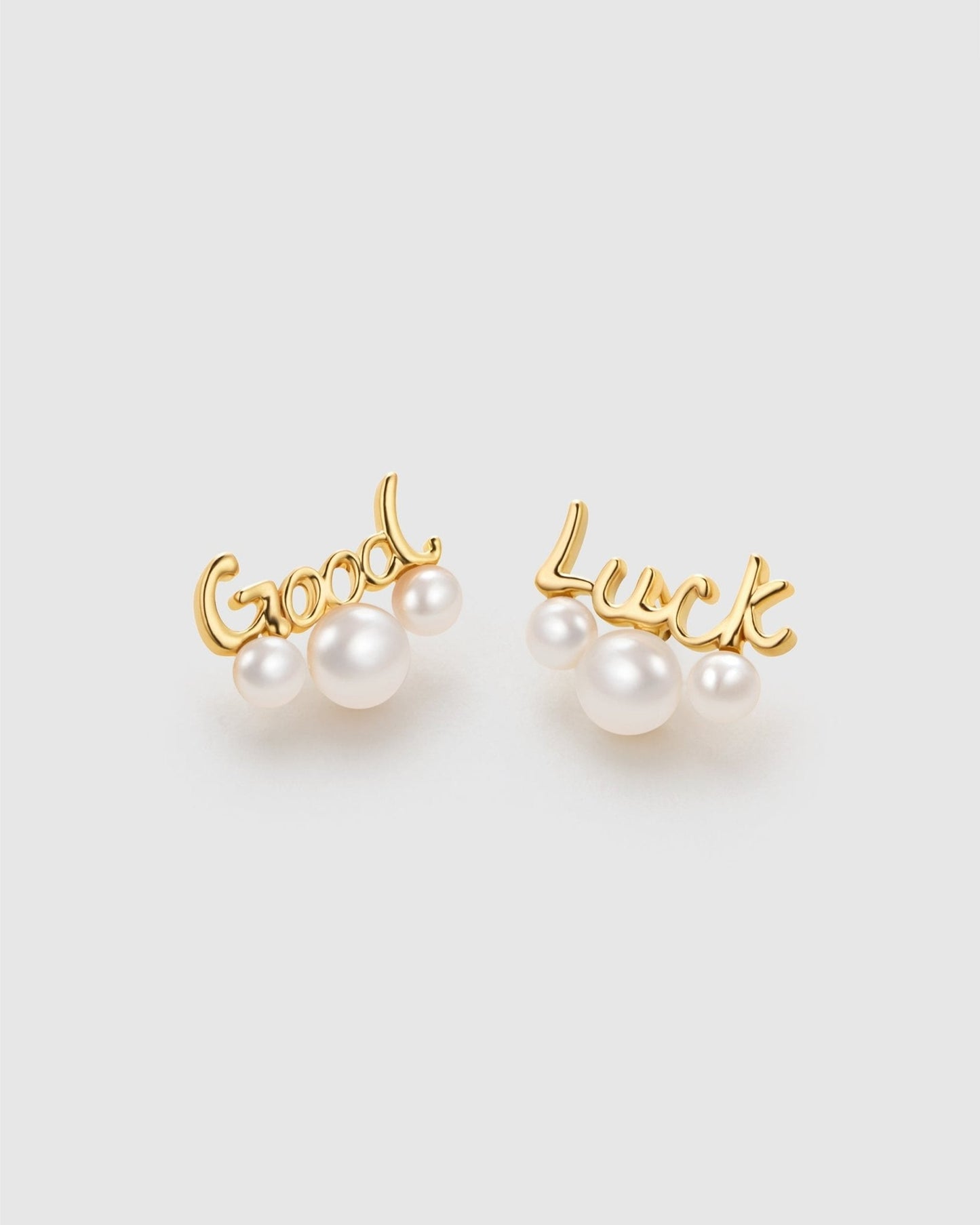 Good Luck Stud Pearl Earrings - Amber lollipop