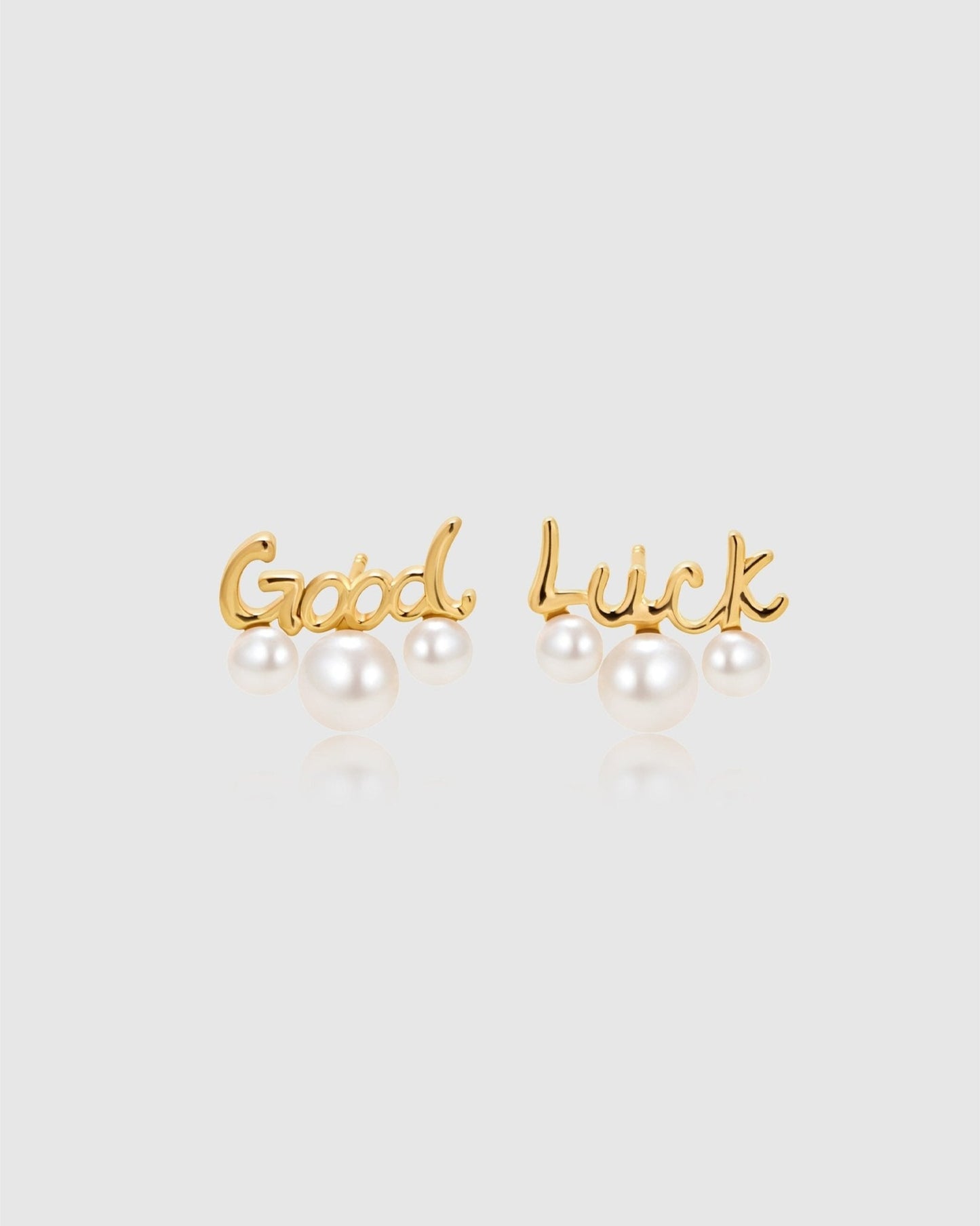 Good Luck Stud Pearl Earrings - Amber lollipop