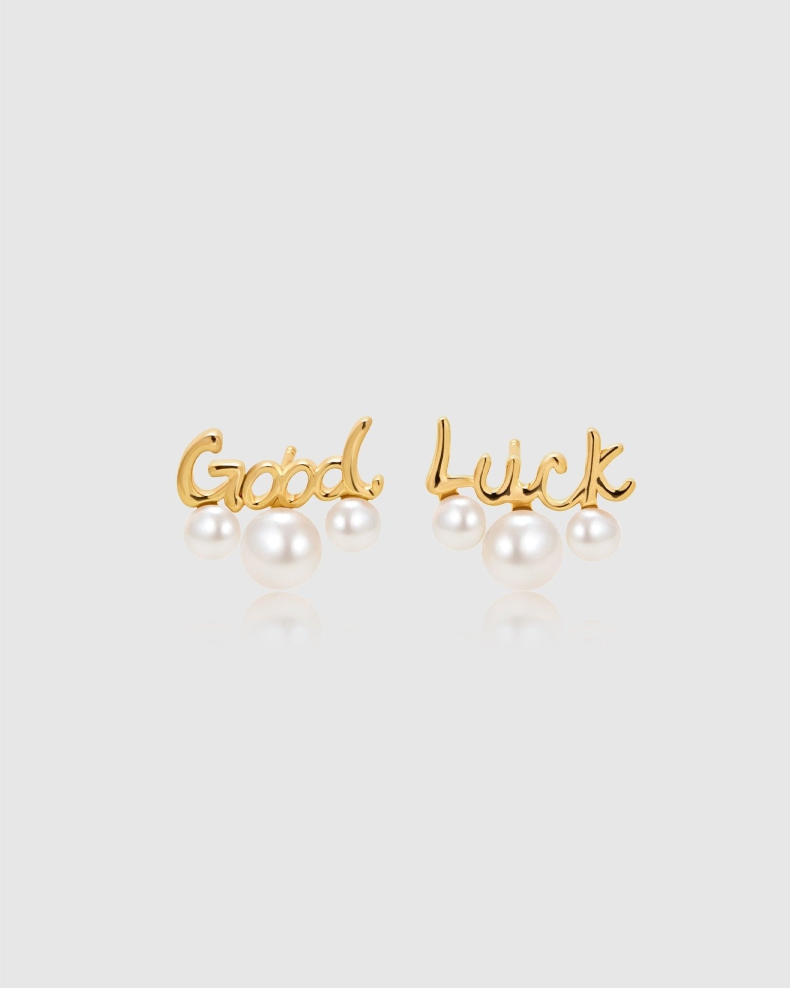 Good Luck Stud Pearl Earrings - Amber lollipop