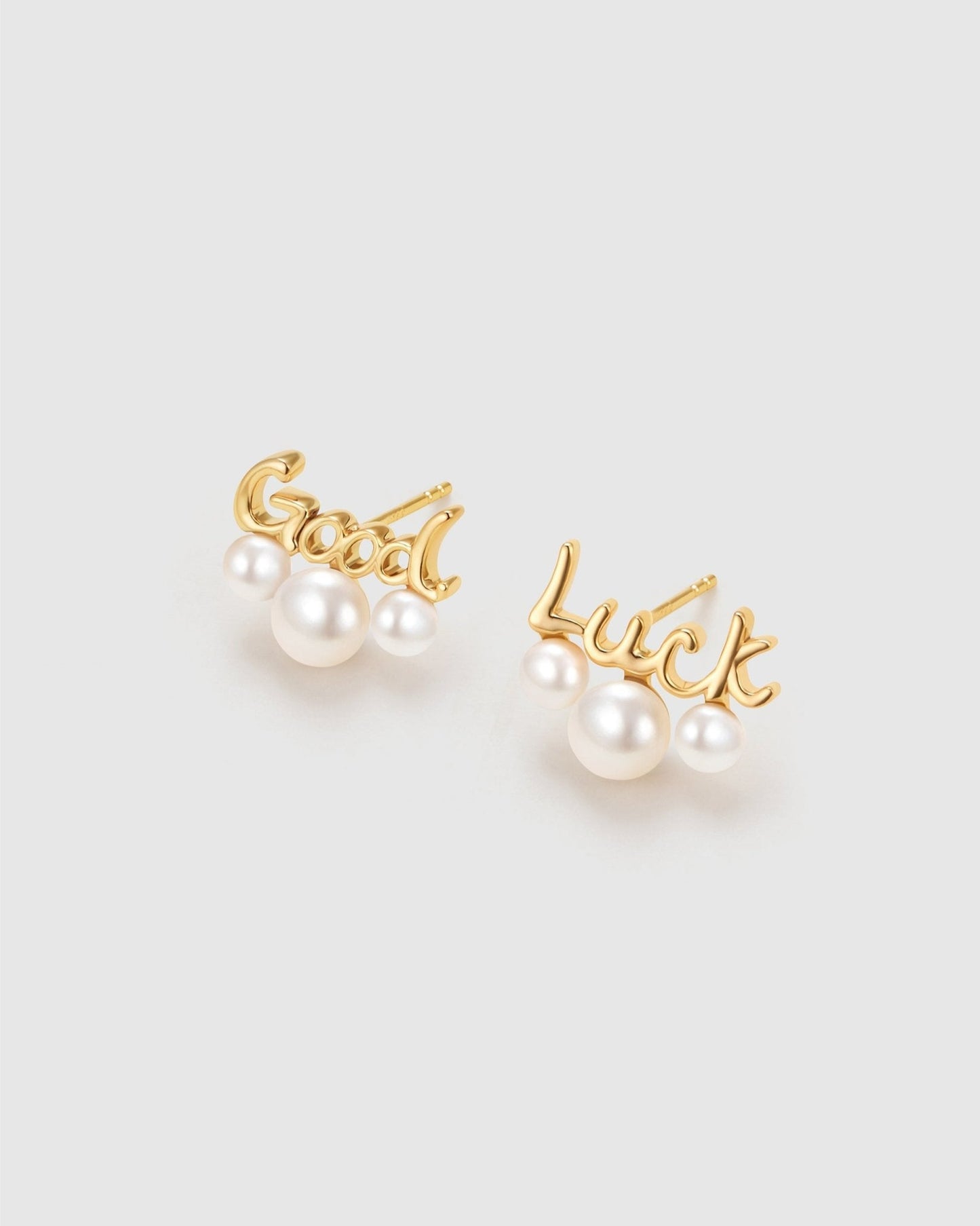 Good Luck Stud Pearl Earrings - Amber lollipop