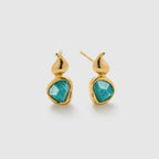 Gourd Amazonite Stud Earrings - Amber Lollipop