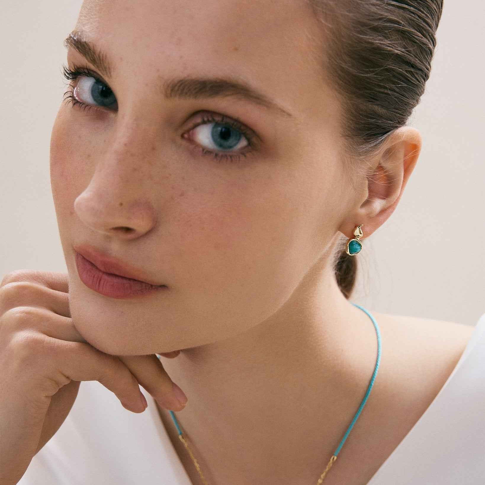 Gourd Amazonite Stud Earrings