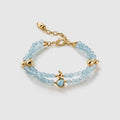 Gourd Aquamarine Beaded Bracelet