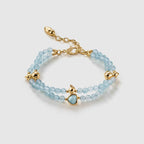 Gourd Aquamarine Beaded Bracelet