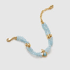 Gourd Aquamarine Beaded Bracelet - Amber Lollipop