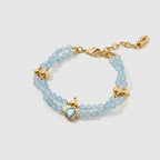 Gourd Aquamarine Beaded Bracelet