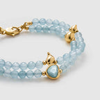 Gourd Aquamarine Beaded Bracelet