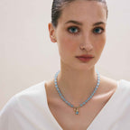 Gourd Aquamarine Beaded Necklace