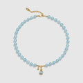 Gourd Aquamarine Beaded Necklace - Amber Lollipop