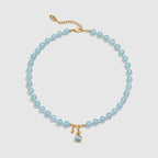 Gourd Aquamarine Beaded Necklace - Amber Lollipop