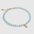 Gourd Aquamarine Beaded Necklace - Amber Lollipop