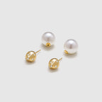 Gourd Pearl Stud Earrings - Amber Lollipop