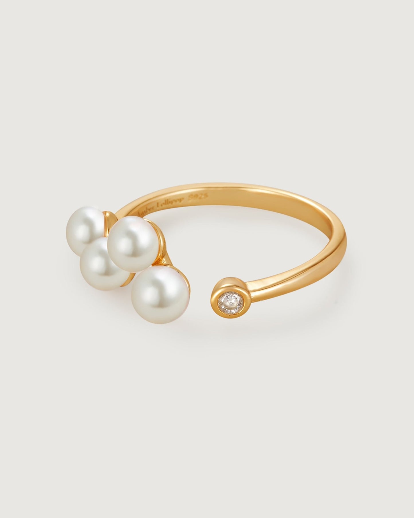 Graceful Charm Pearl Ring - Amber lollipop