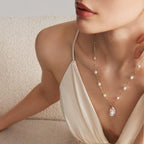 Gypsophila White Baroque Pearl Pendant Necklace AmberLollipop