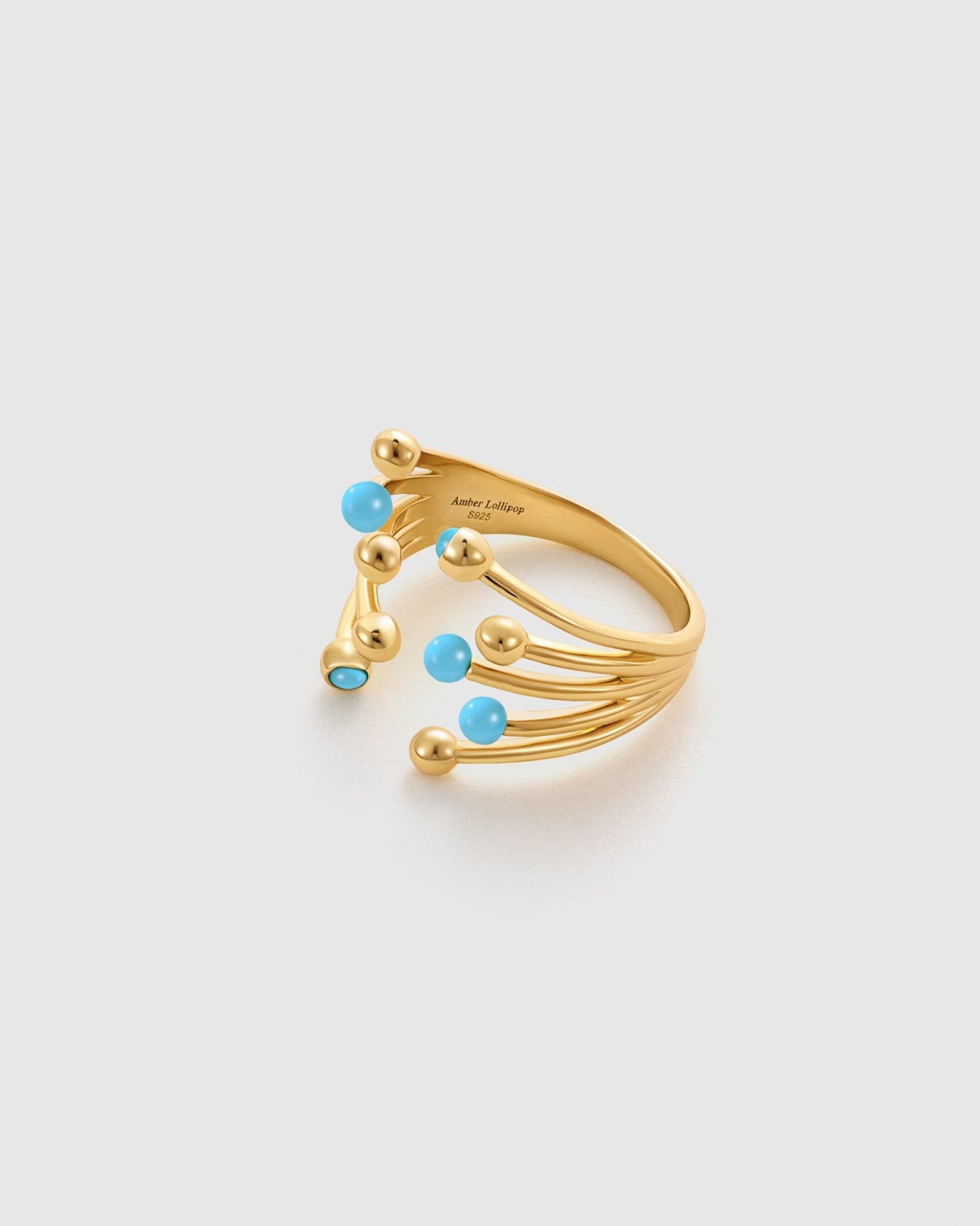 Healing Stone Ring In Turquoise - Amber Lollipop