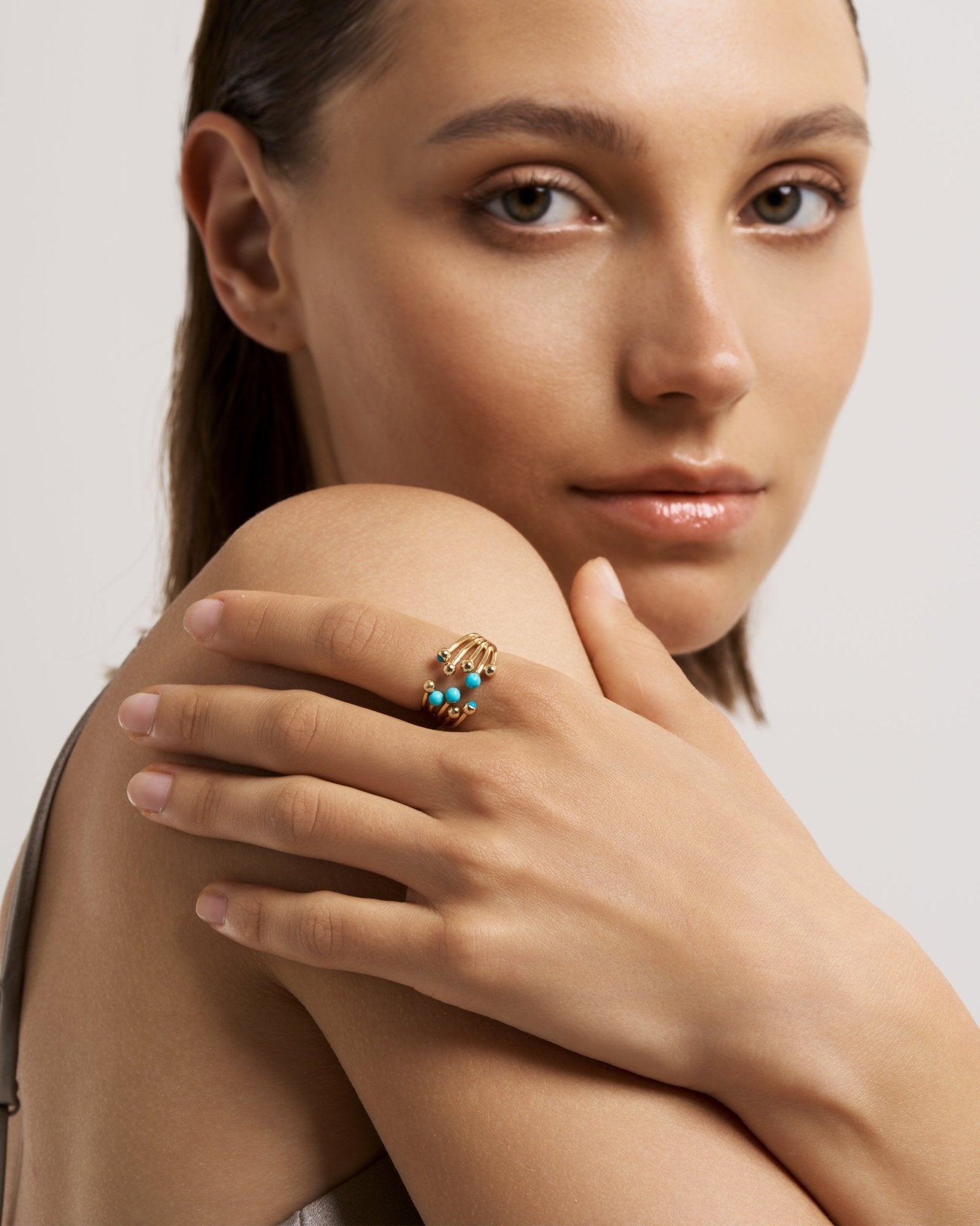 Healing Stone Ring In Turquoise - Amber Lollipop