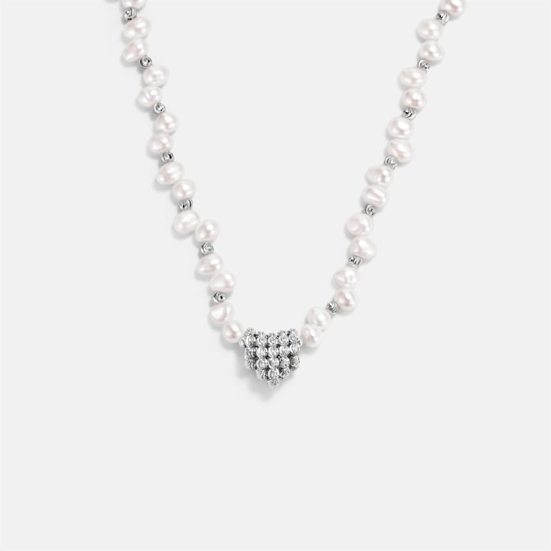 L’Essence Heart Pearl Necklace AmberLollipop