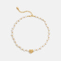 L’Essence Heart Pearl Necklace AmberLollipop
