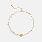 L’Essence Heart Pearl Necklace AmberLollipop