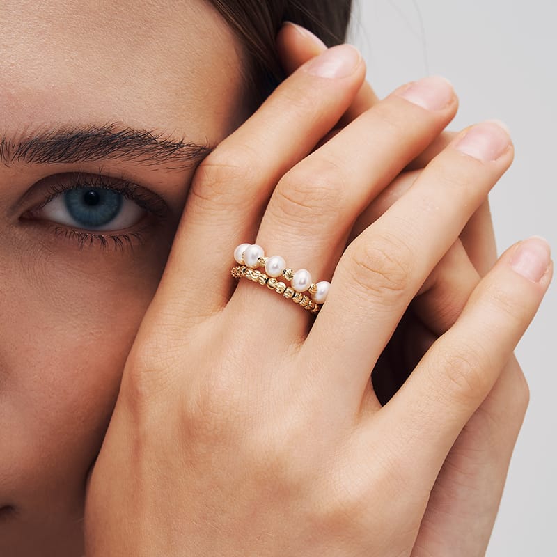 L’Essence Hoop Pearl Ring AmberLollipop