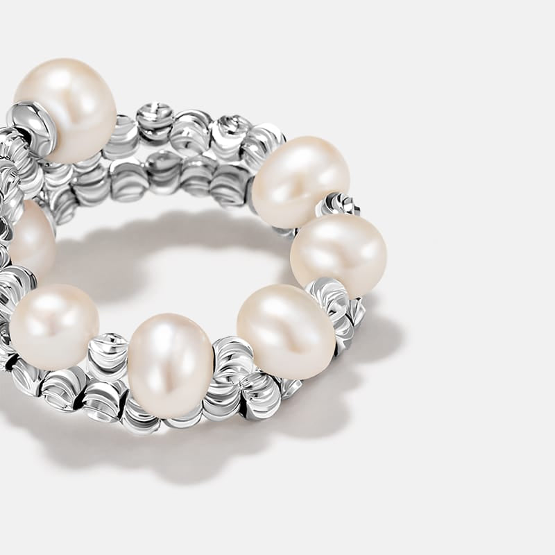 L’Essence Hoop Pearl Ring AmberLollipop
