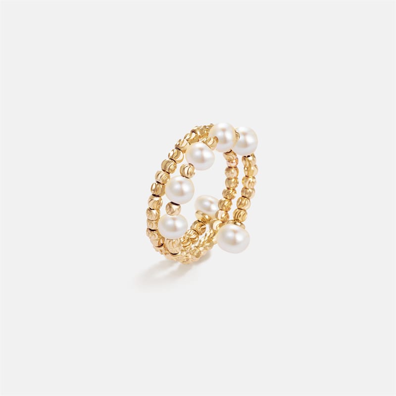 L’Essence Hoop Pearl Ring AmberLollipop
