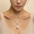Large Baroque Pearl Pendant Necklace With Gold OT Chain AmberLollipop