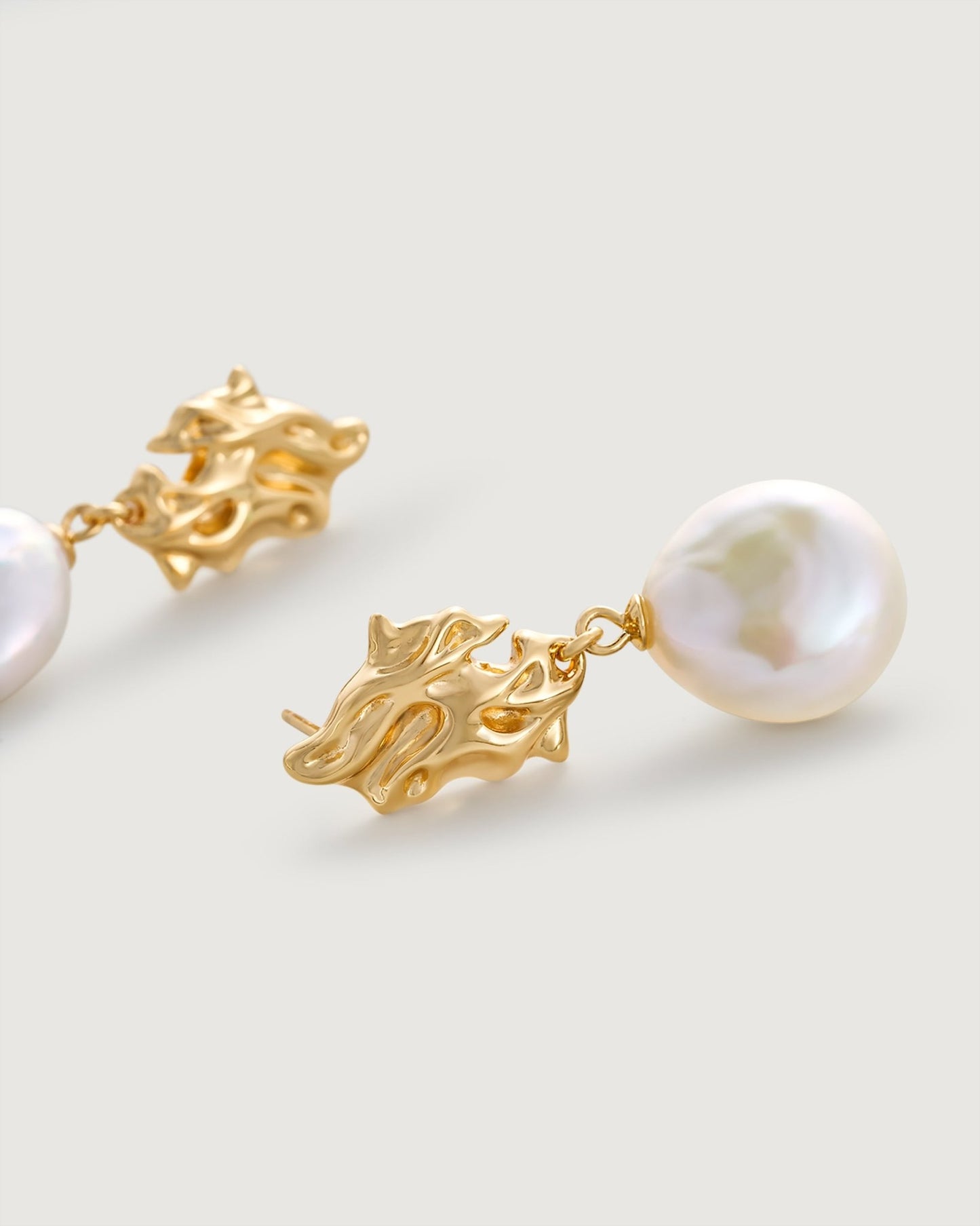 Lava Baroque Pearl Earring - Amber lollipop