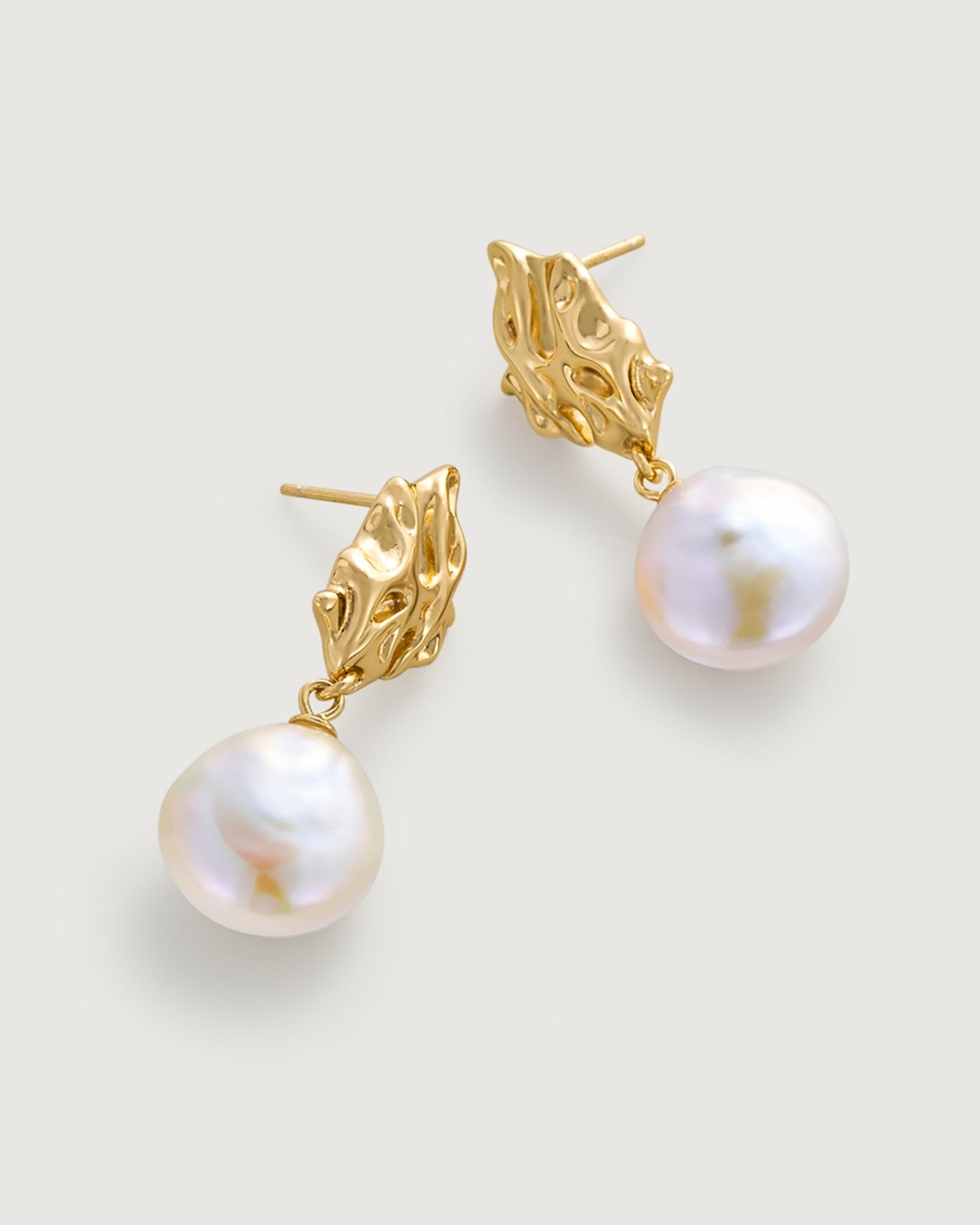 Lava Baroque Pearl Earring - Amber lollipop