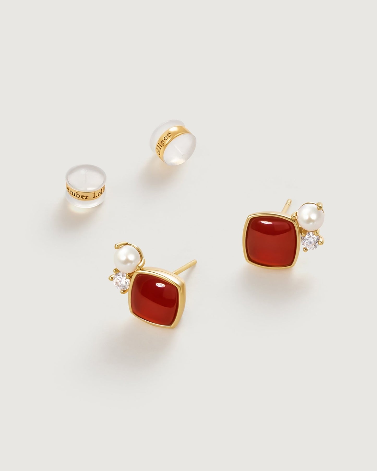 Life Stud Earring - Amber lollipop