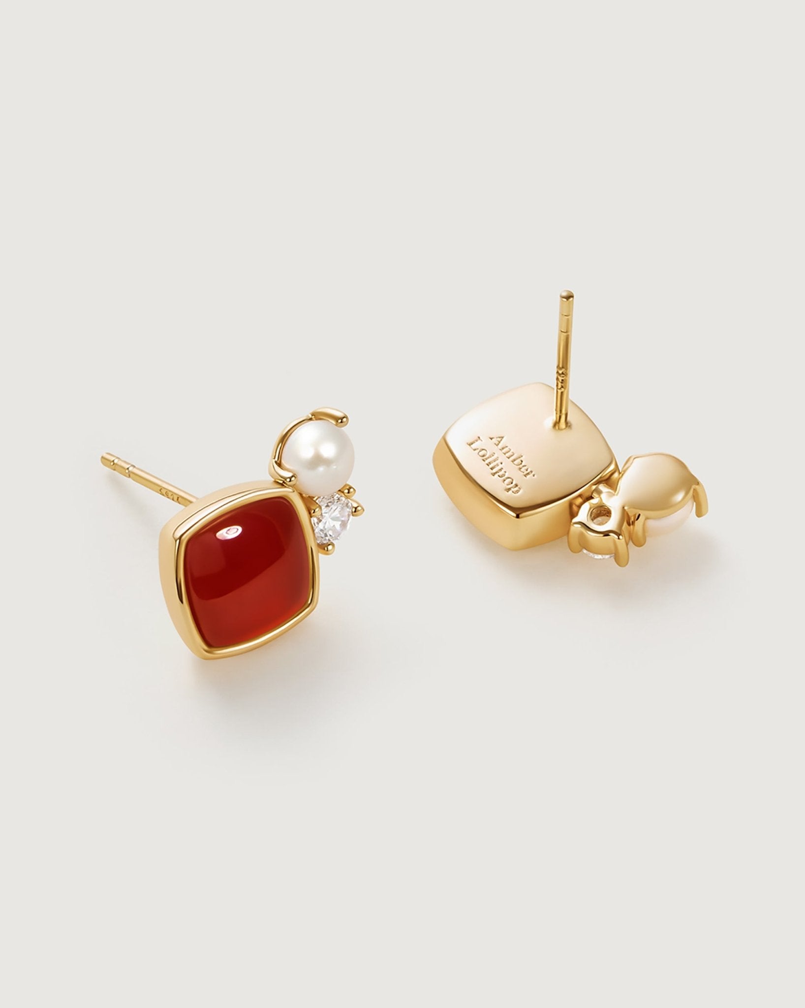 Life Stud Earring - Amber lollipop