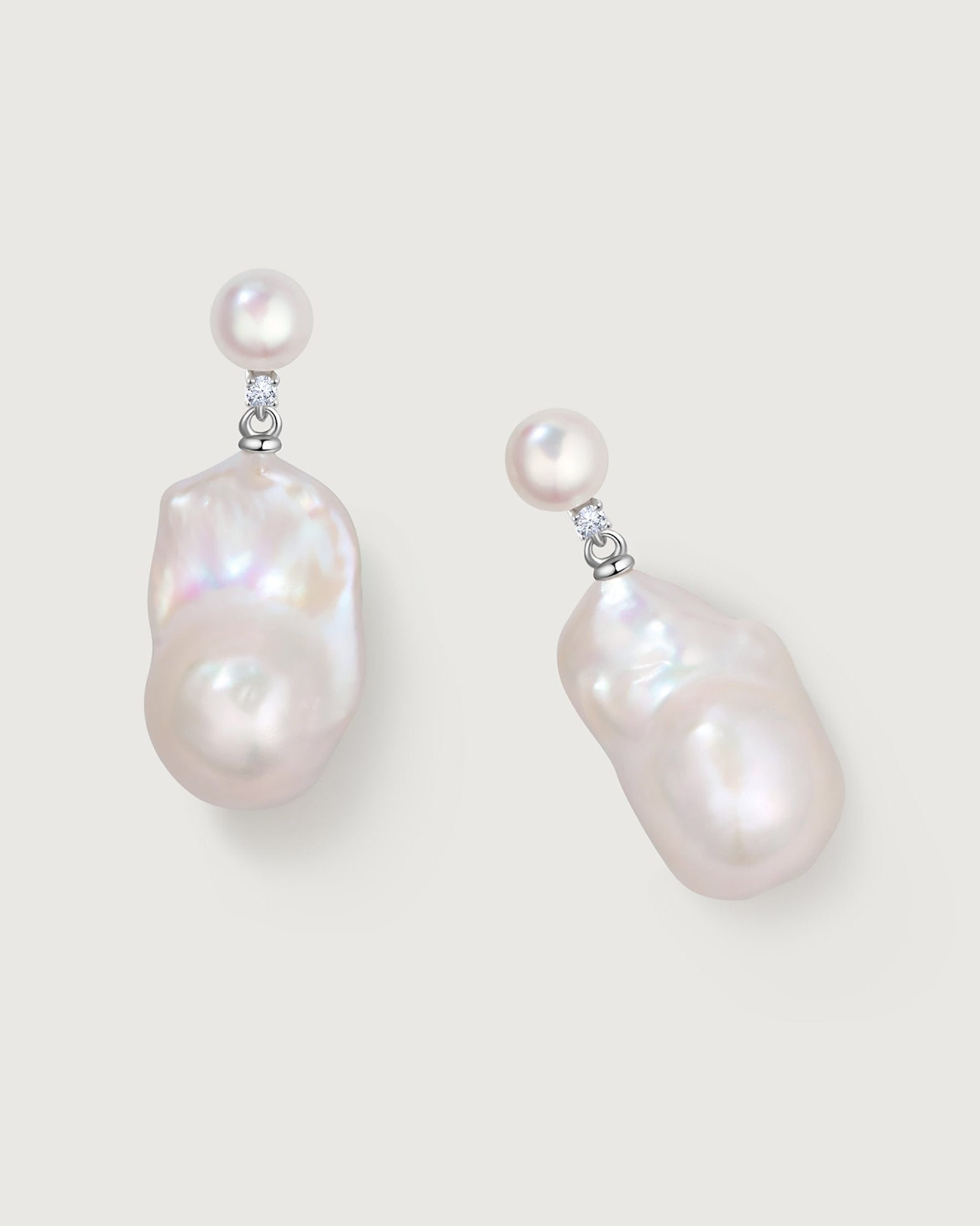 Lotus Baroque Pearl Earring - Amber lollipop