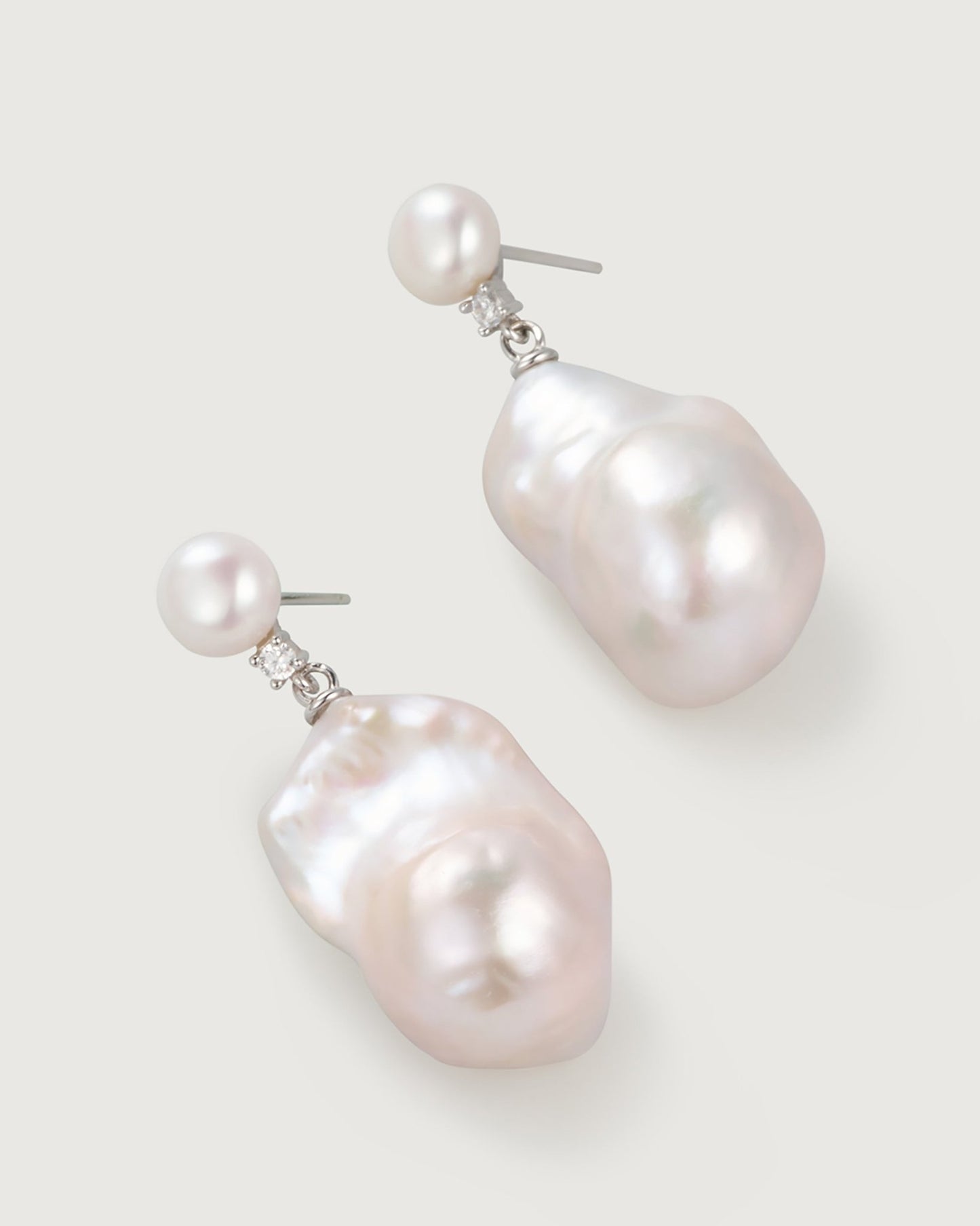 Lotus Baroque Pearl Earring - Amber lollipop