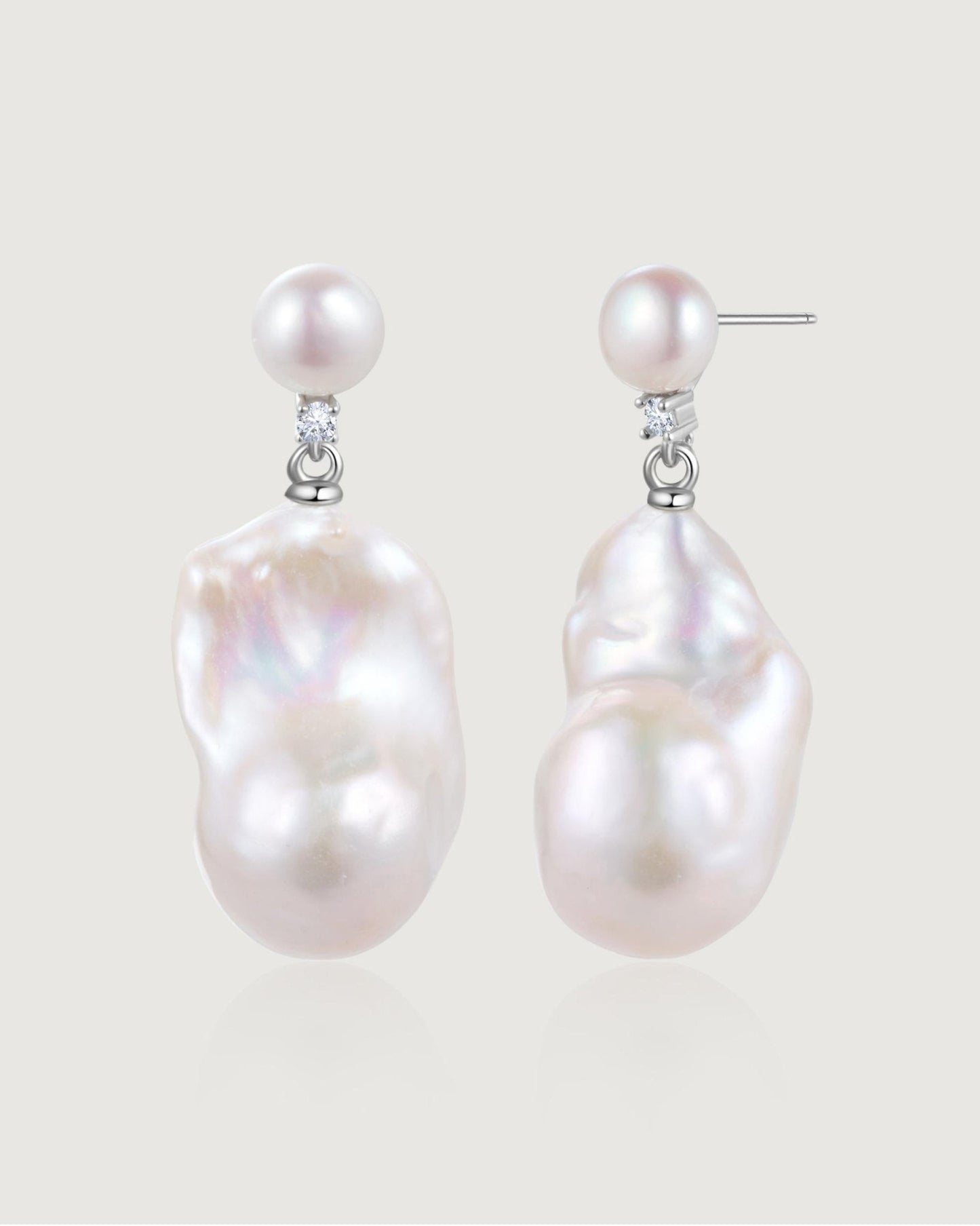 Lotus Baroque Pearl Earring - Amber lollipop