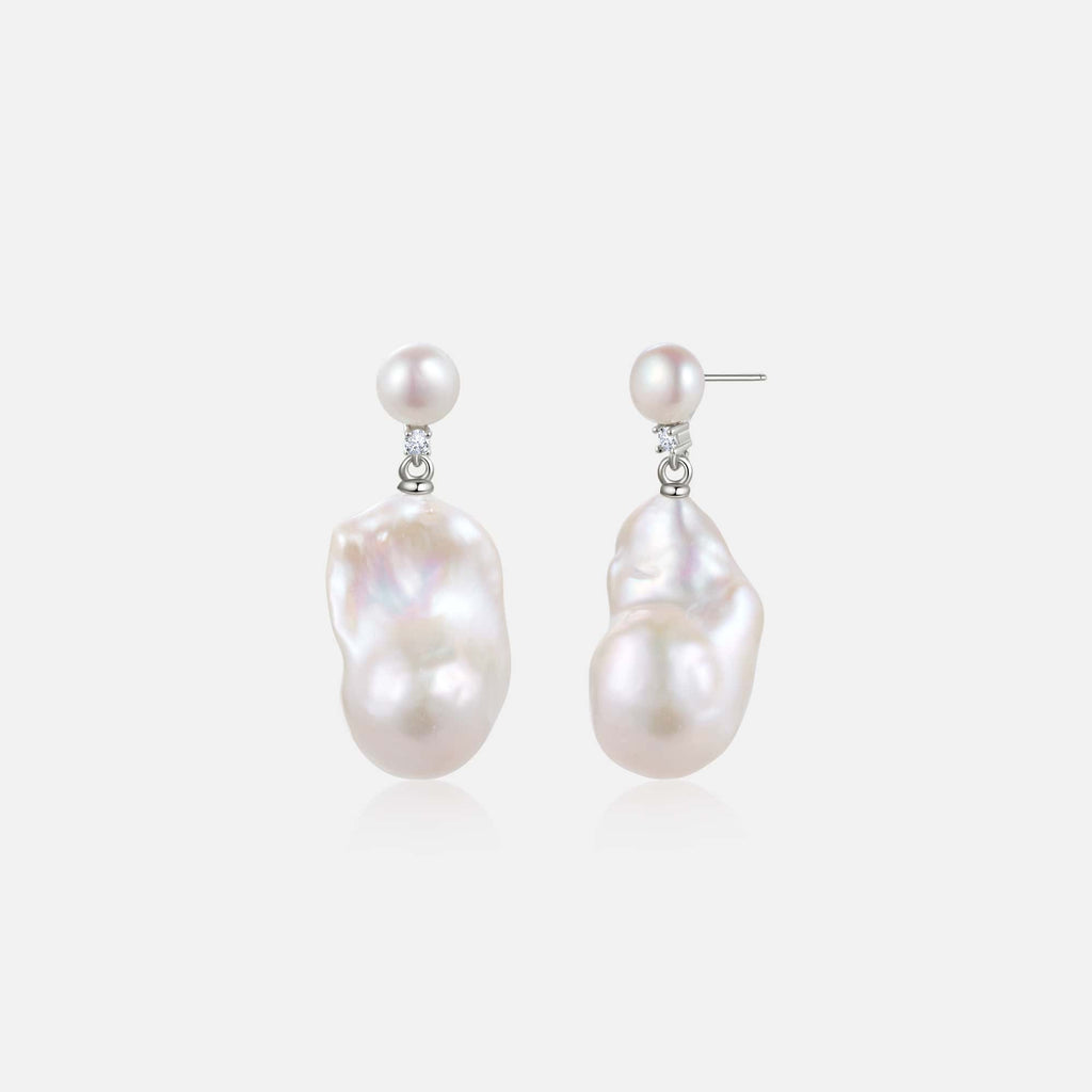 Lotus Baroque Pearl Earrings AmberLollipop