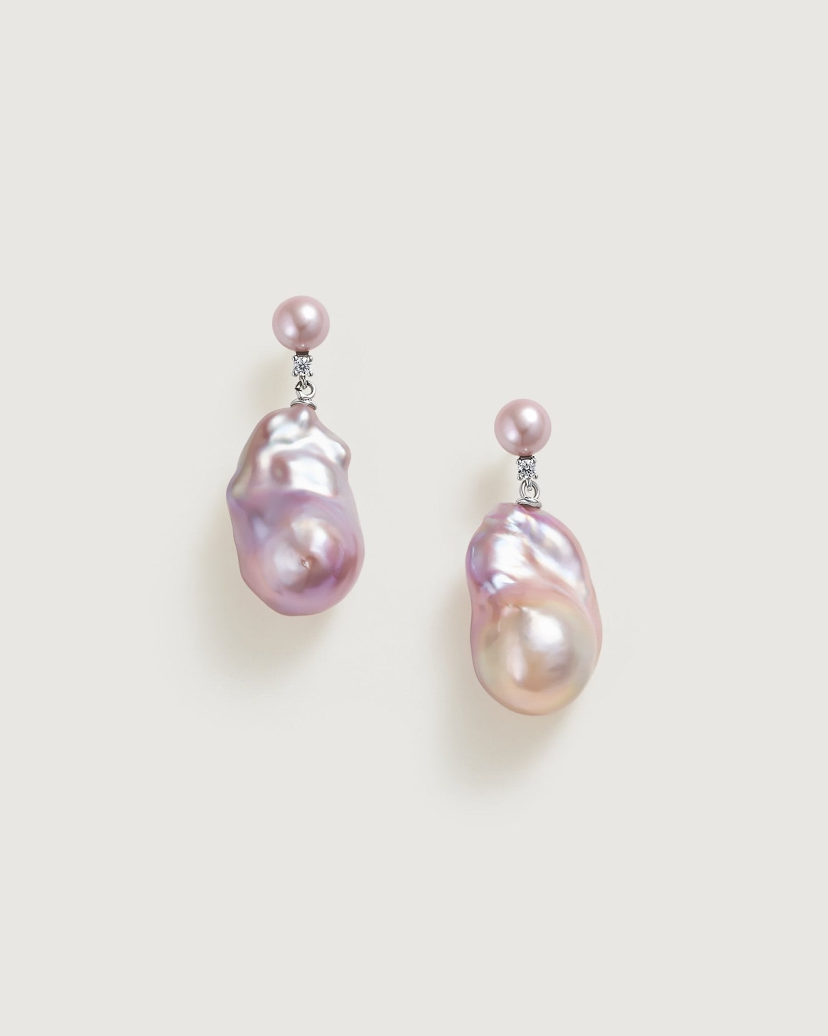 Lotus Baroque Purple Pearl Earring - Amber lollipop