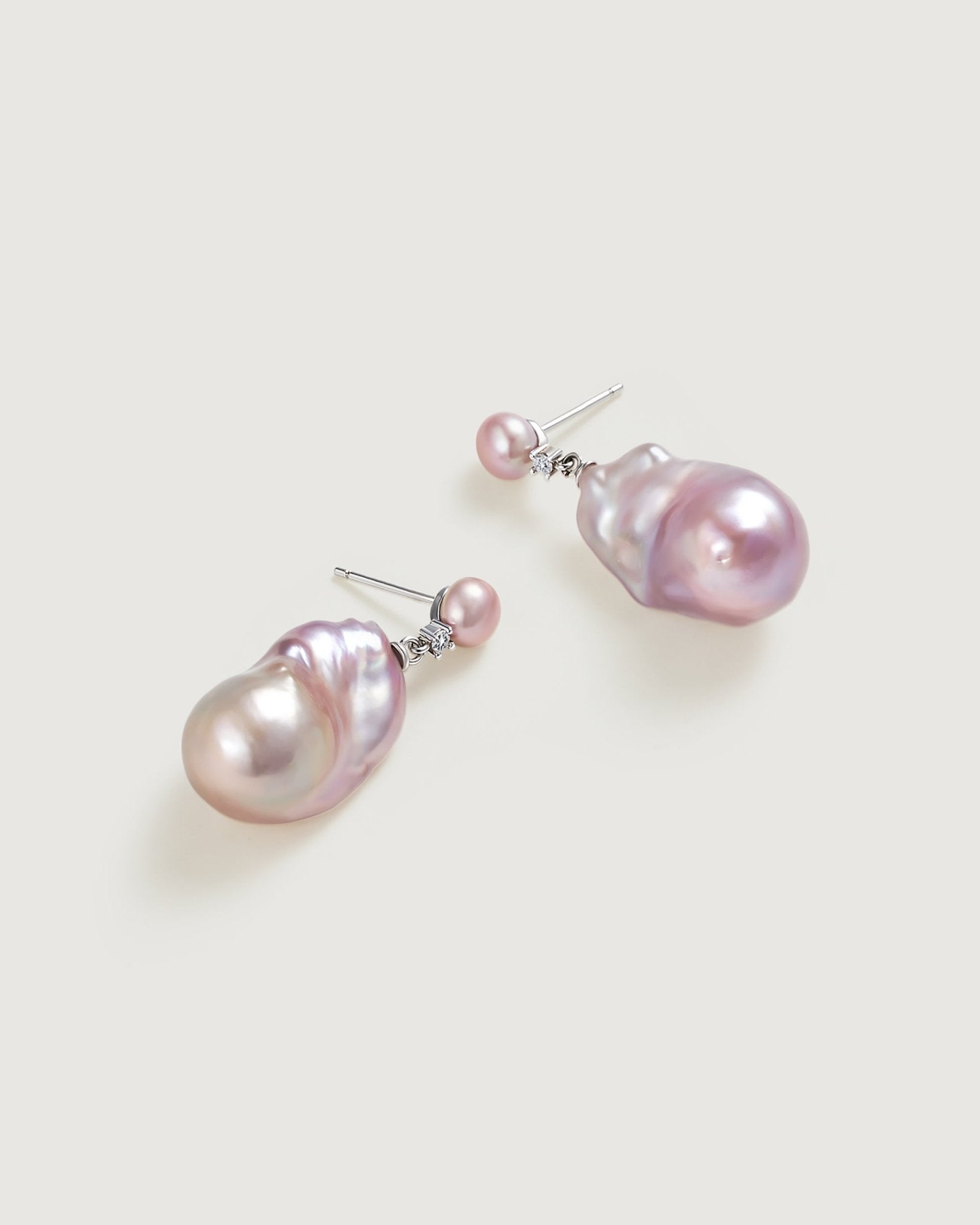 Lotus Baroque Purple Pearl Earring - Amber lollipop